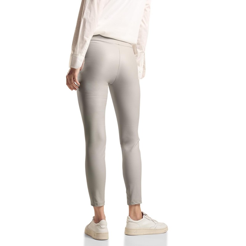 Street One Women's Leather Look Leggings, Stone Beige