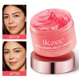 Collagen Jelly Cream- Freeze-Dried Hydrolyzed Collagen - Elasticity & Hydration, Reduce Fine Lines & Dullness -No artificial color- Day and Night,Best Facial Moisturizer For All Skin Types(3.38 fl.oz)