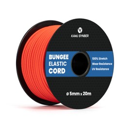 Kamu Synber Bungee Cord 5mm x 20m Elastic Shock Cord Bungee Rope for Tarpaulin, Kayak, Tie Down, Camping | Orange