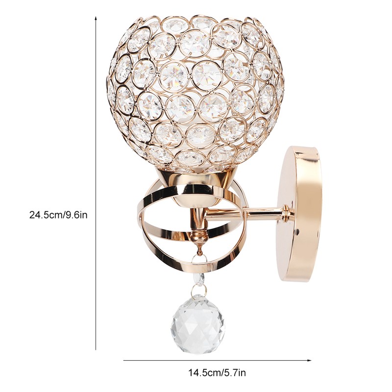 Round Wall Lamp Crystal Lamp E14 Lamp Holder for Home