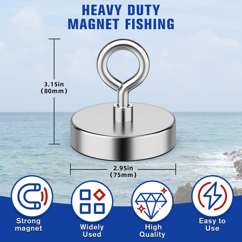 FINDMAG Super Strong Fishing Magnet, 700 lbs Pulling Force, Neodymium