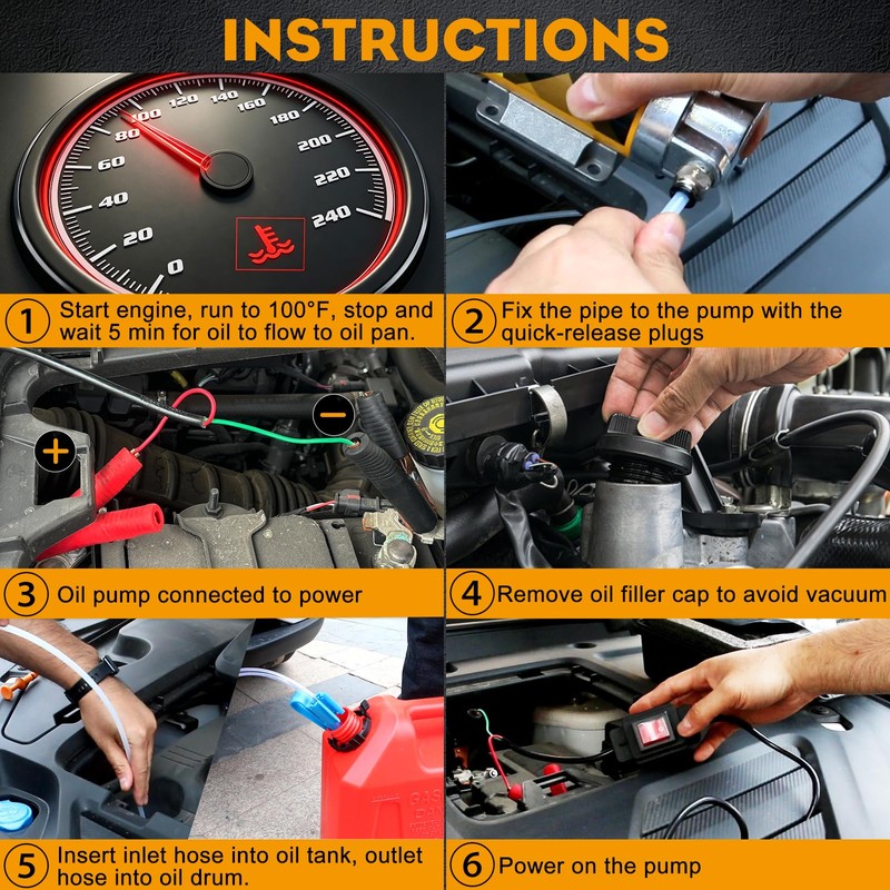 12V 100W Oil Change Extractor Pump, Electric Oil Transfer Pump