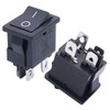 Taiss/10Pcs Black Rocker Toggle Switch ON/OFF DPST 4 Pin 2