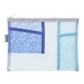 Midori 53348006 Mesh Pouch, Pen Case, Tool Pouch, Light Blue
