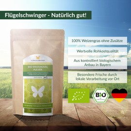 1 kg Organic Wheatgrass Powder from Germany, Raw Food Quality, from Young Grasses, No Additives, for Green Smoothies (1000 g)