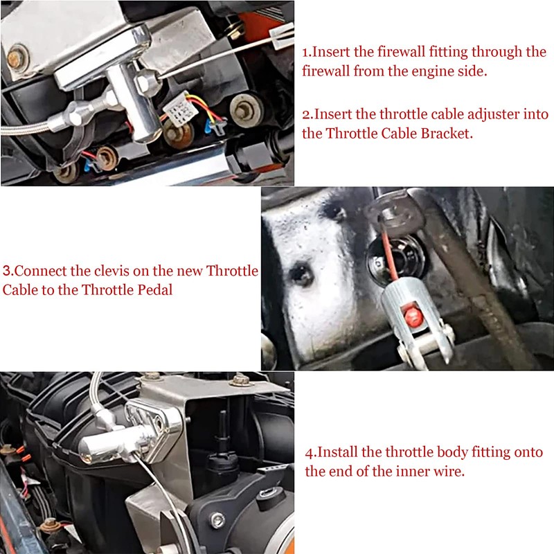 Miytsya 1 Pack 36In Braided Throttle Cable, Stainless Steel Throttle
