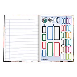 Blueline® A9 Fashion Hard Cover Notebook, Index System, Perfect Binding, 192 Pages, 9.25" x 7.25", Cherry Tree Lane (A9.01)