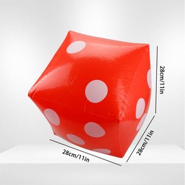 Lotsdonxia Large Inflatable Dice Toys, Measuring 32cm, Ideal for Use as Game Props, Pool Party Favors, and More（Red）