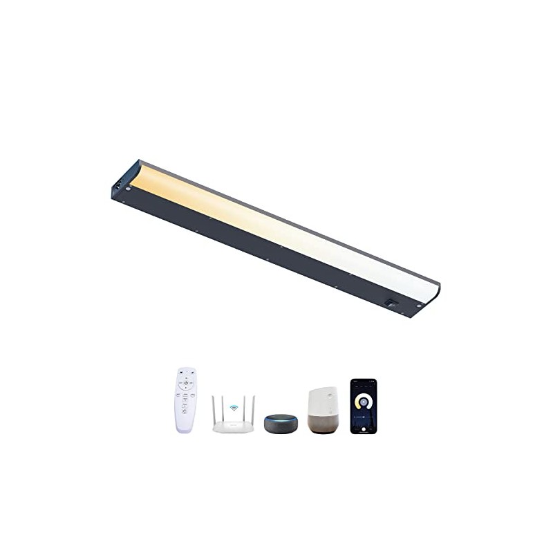 24" Under Cabinet Lighting Hardwired or Plug-in, 2700K-6500K Adjustable Color,