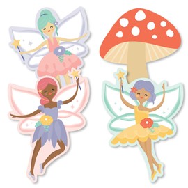 Big Dot of Happiness Let’s Be Fairies - Mushroom Decorations DIY Fairy Garden Birthday Party Essentials - Set of 20