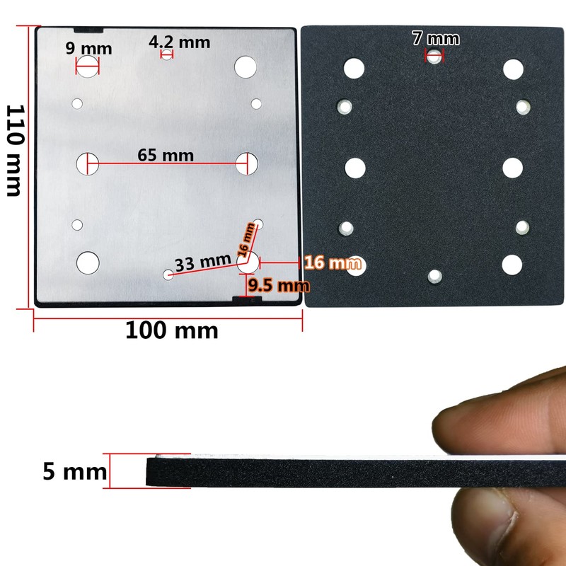 Square Sander Pads 1/4 Sheet Finish Sander Replacement Pad for