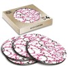 4 x Boxed Cork Coasters - Japanese Cherry Blossom Tree