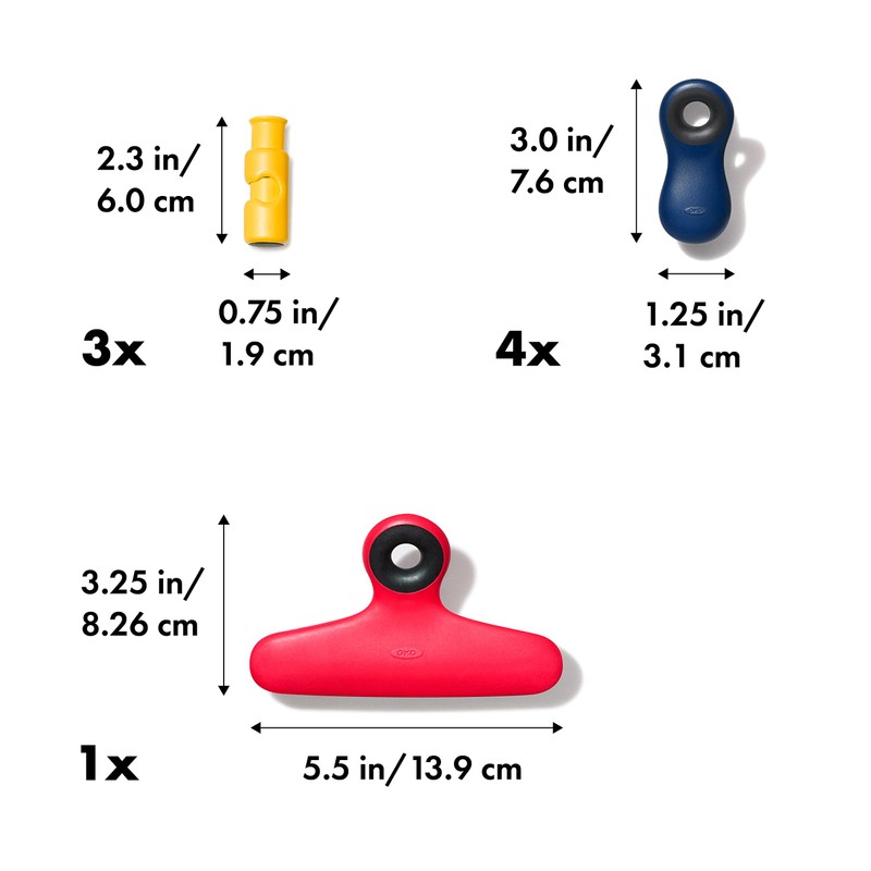 OXO Good Grips Collection, 8 Piece Bag Clip Set, Assorted