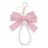 Pink Pearl Chain Bow Keychain for Backpack Bag Charms for