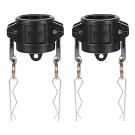 PATIKIL Poly Cam Lock Fittings, 2 Pcs 1" Part DC Dust Cap Cam Groove Hose Fittings Polypropylene Cam Lock Fittings, Black