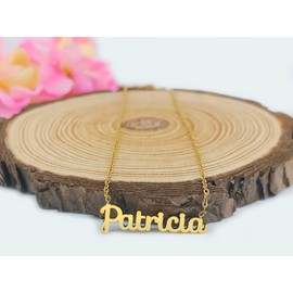 Damenkette mit Namen aus Edelstahl. Besonderer Namensanhänger für Geschenke für Freunde, Freunde.