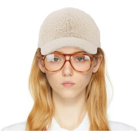 INOGIH Faux Fur Baseball Cap Winter Warm Outdoor Lambswool Hat with Visor for Women, beige