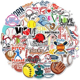 100 Cool Baseball and Softball Stickers Mix and Match, Water Bottle Vinyl Waterproof Stickers, laptops, Phones, Skateboards, Teenage Girls and Boys Decoration