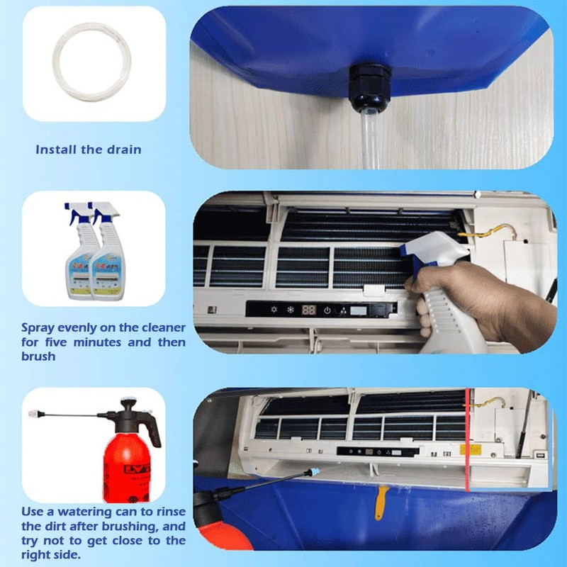 Air Conditioner Cleaning Cover Kit, Waterproof Wall Mounted Split Air