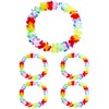 BPTRKOM Pack of 5 Hawaiian Flower Chains - Ruffle Garlands