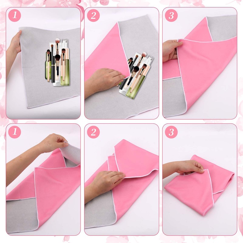 BOXOB Self-Adhesive Magic Cloth Makeup Bag, 21.6x21.6in Portable Cosmetic Pouch