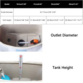 25cm Toilet Flush Valves Replacement Valve Kit Assembly for One Piece Dual Flush Drain Valve Repair
