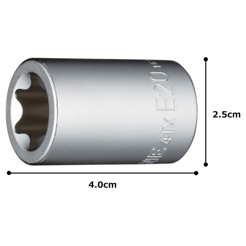 TONE 4TX-E20 E-Type Torx Socket, 0.5 inch (12.7 mm) Drive
