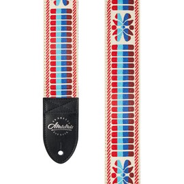 AMUMU Guitar Strap Woven Color Stripe for Bass, Electric & Acoustic Guitar Accessories