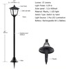 40" Solar Flame Lanterns, IP65 Waterproof Outdoor Post Lights with