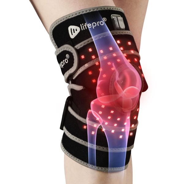 LifePro Vibration & Near Infrared Light Therapy Knee Brace - Adjustable Size Red Light Therapy for Knee Device with Vibration for Faster Recovery & Knee Pain Relief - Great for Athletes & Beyond