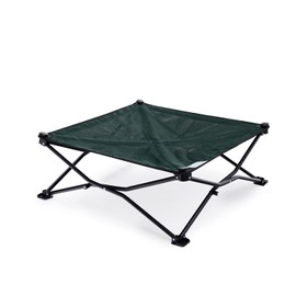 Coolaroo On The Go Cooling Elevated Dog Bed, Portable for Travel & Camping, Collapsible for Storage, Medium, Brunswick Green