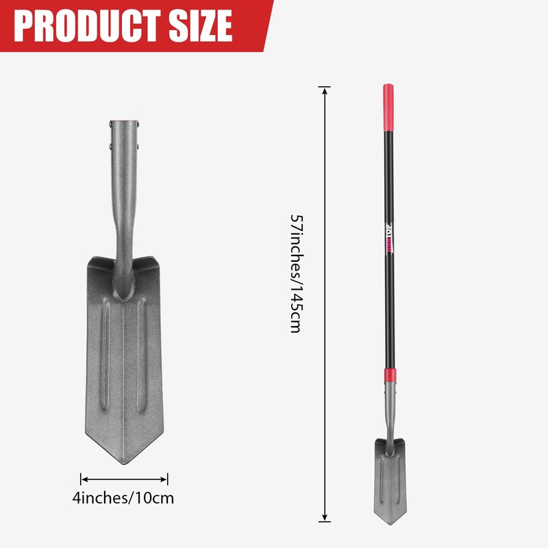 HANTOP 4-Inch Trench Shovel Trenching Spade Irrigation Shovel Narrow Spade