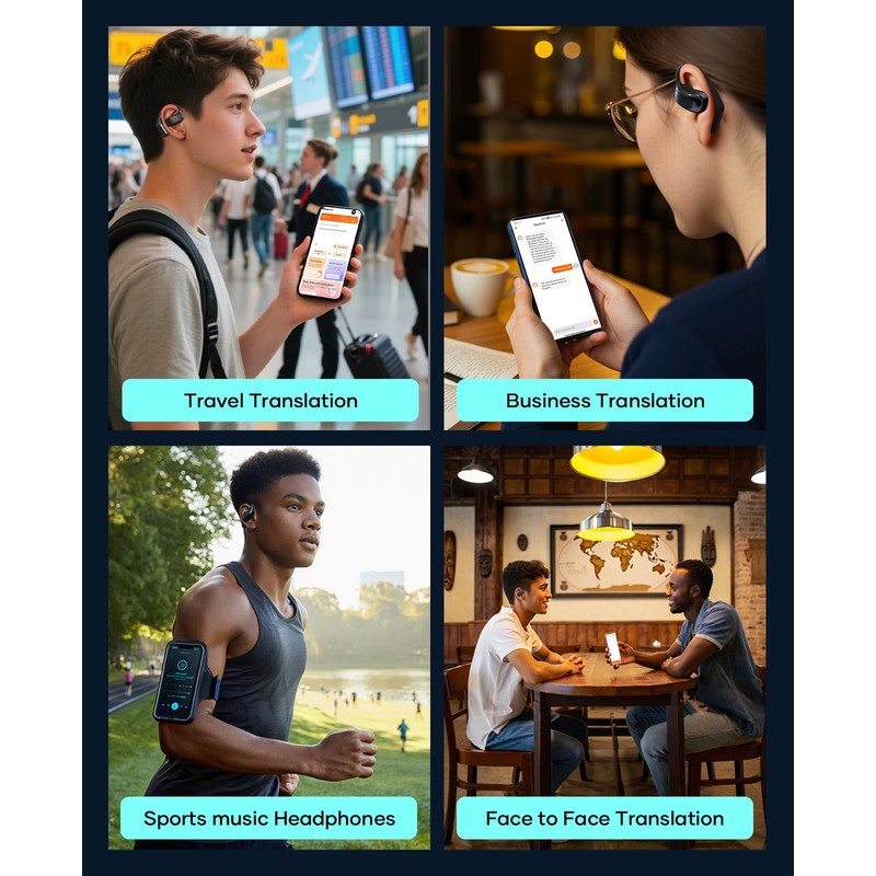 AI Translation Earbuds,Real time Translating Support Voice and Video Call,144
