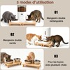 SZEE 2-Pack Cat Food Stand, Elevated Pine Wood Cat Feeder