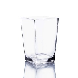 WGV Tapered Glass Vase, Width 5", Height 8", (Multiple Sizes Choices) Clear Taper Down Block Floral Planter Bouquet Centerpiece for Wedding Event Home Decor, 1 Piece (VTB0508)