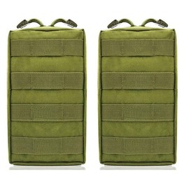 Acoode 2 Pack Molle Pouches - Tactical Compact Water-Resistant EDC Pouch (2 Pack-Army Green)…