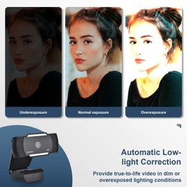 Anivia Full HD Webcam 1080P with Microphone Auto-Focus HD Camera Webcam for Video Chat and Recording Skype, Zoom, Compatible with PC/Mac/Laptop/MacBook