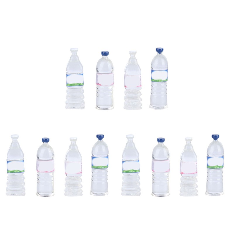 40pcs Dollhouse Water Bottles Set 4 Styles Miniature Drinking Accessories