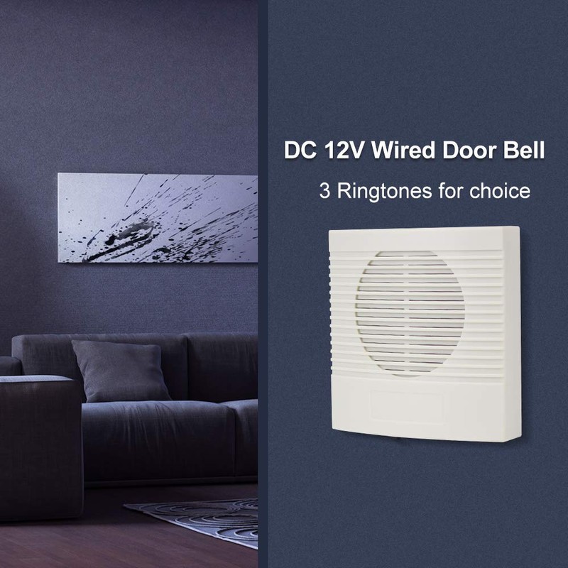 KDL Wired Doorbell Chime DC 12V Electronic Doorbell 3 Ringtones