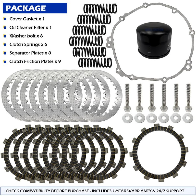 GOLKNHA Clutch & Gasket Kit Compatible with Yamaha YZF R6