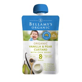 Bellamy's Organic Vanilla & Pear Custard with Chia Seeds 8+ Months 120g