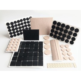 Felt Pads Furniture pads by HOMEYTHING, Amazing Furniture Pads, Furniture Pads 155 Piece in Two Colors Pack. Gripper Feet, Felt Furniture Pads Feet Black 101 + Beige 32 in Assorted Sizes + Clear Bumper 22 Piece.