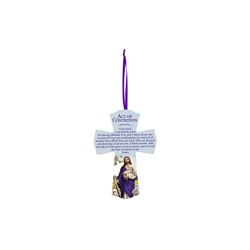 Reconciliation Cross Act of Contrition Hanging Wall Cross, 6 Inch