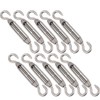 POFET 10pcs M4 Stainless Steel 304 Hook& Hook Turnbuckle Wire