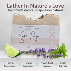 Old Soul Soap Company - Spa Day Soap Collection Soap Bar – Acne-Fighting, Vegan-Friendly with Lavender & Tea Tree Oil – Deep Cleansing & Nourishing for Glowing Skin – 5.8 oz Pack 4