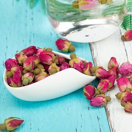 100% Natural Pure Rose Bud Tea - Loose Leaf Herbal in Recyclable Pet Jar - Culinary Grade Flower Based Tea for Drinking & DIY Gifts (2 Packs of 50g)