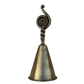 Hand Forged Hand Call Bell Iron Medieval Super Loud Hand Call Bells Handmade Knot Shape Hand Bells for Weddings, Christmas, Game, Events and Office