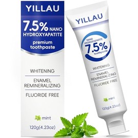 Hydroxyapatite Toothpaste, Nano Hydroxy 7.5%, Fluoride Free, for Sensitive Teeth Enamel Protection, Dent Whitening, Remineralizing, Nano Hydroxyapatit