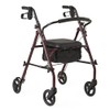 Dr. Dunley: Medline Steel Rollator Walker with Seat, Burgundy –
