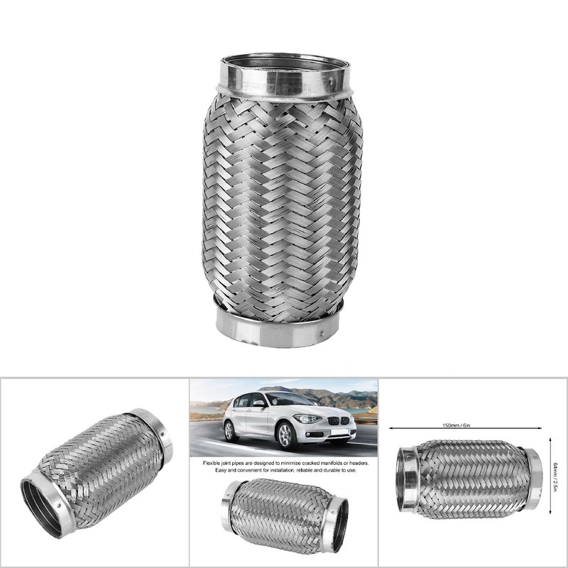 Stainless Steel Flexible Exhaust Stub Internal Corrugated Pipe 2.5in x